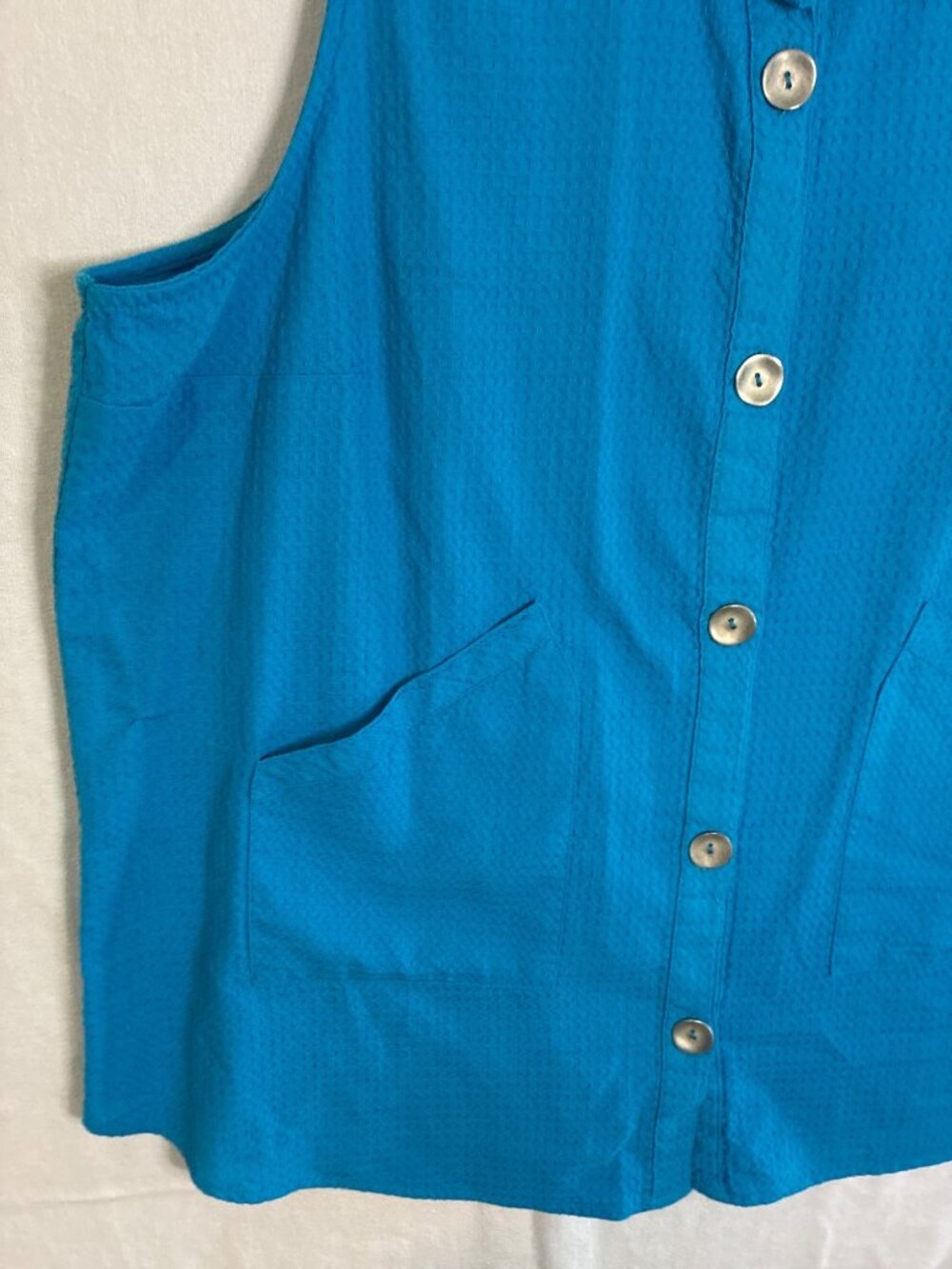 TeezHer XL Cornflower Blue Textured Cotton 2-Piece Tunic Capri Set NWT - Picture 7 of 15